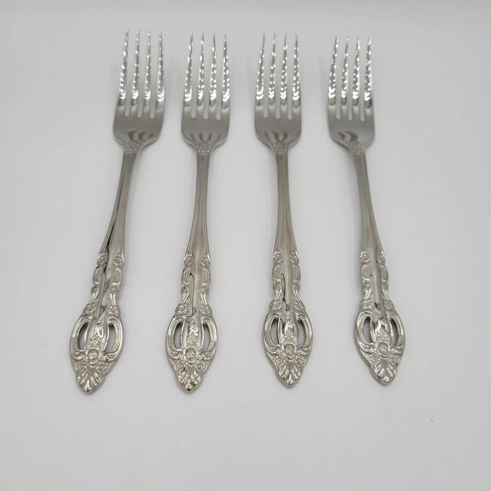 Baroque By‎ Estia Four Dinner Forks 18/8 Stainless Korea Flatware Replacements